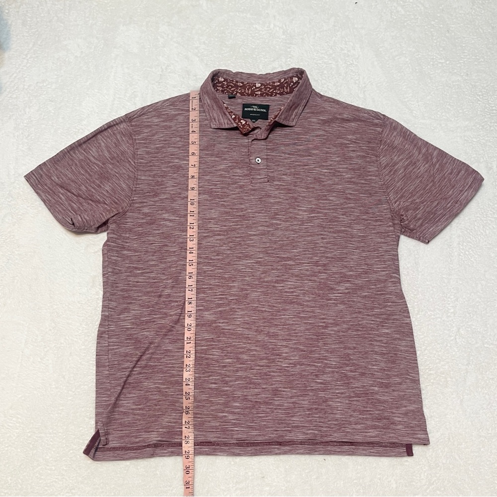 Rodd & Gunn Burgundy Stripe Short Sleeve‎ Business Casual Golf Polo Short 2XL - Picture 4 of 8